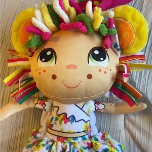 Flip Zee girls plush 2 in 1 doll‎ yarn hair floral